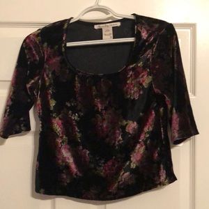 Velvet Floral Crop Top